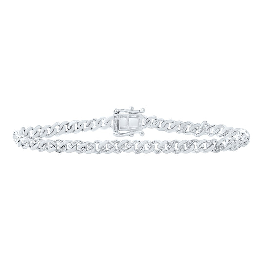 Sterling Silver 1/5 Cttw Diamond 5mm Ladies Bracelet, Length: 7 Inch