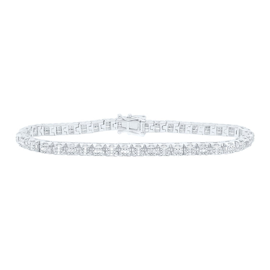 Sterling Silver 1/3 Cttw Diamond 4.40mm Ladies Bracelet, Length: 7 Inch