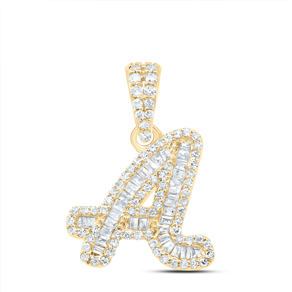 10kt Yellow Gold Diamond Initial Pendant