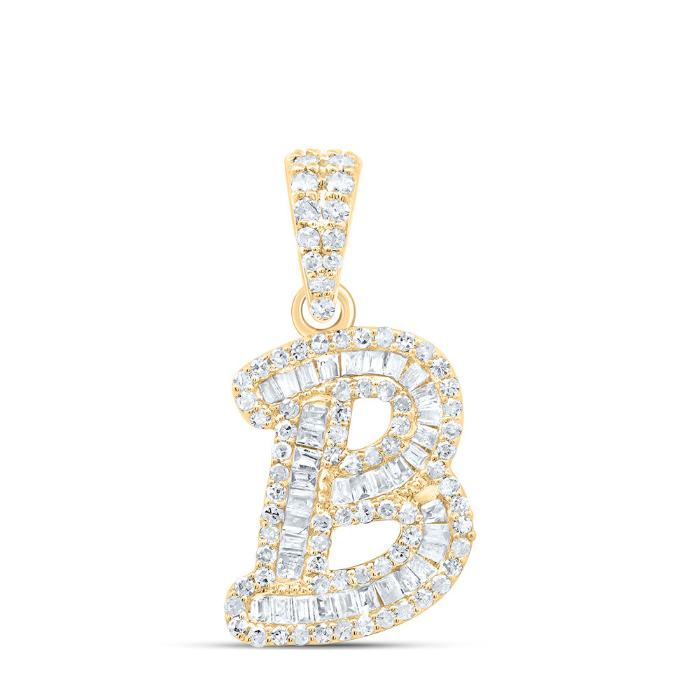 10kt Yellow Gold Diamond Initial Pendant