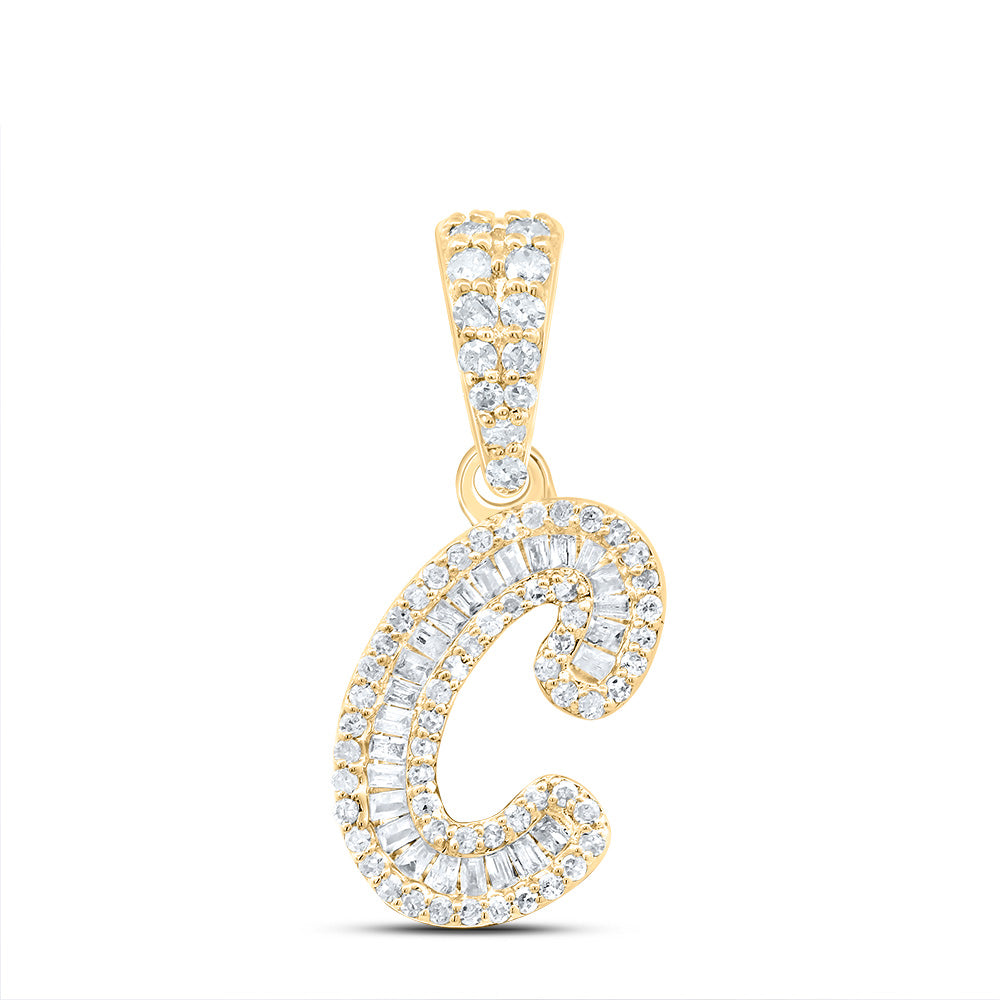 10kt Yellow Gold Diamond Initial Pendant