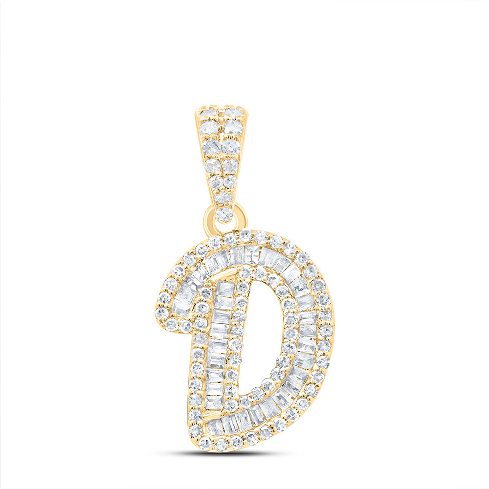 10kt Yellow Gold Diamond Initial Pendant
