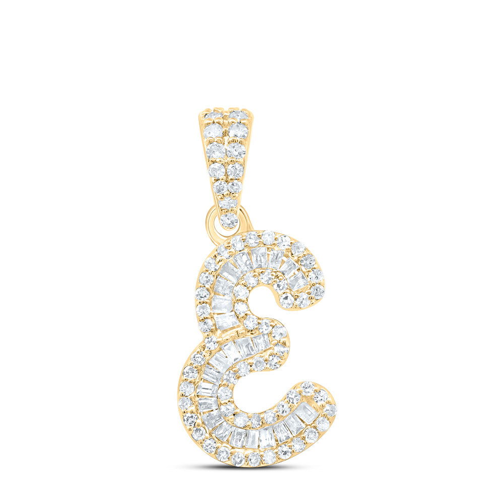 10kt Yellow Gold Diamond Initial Pendant