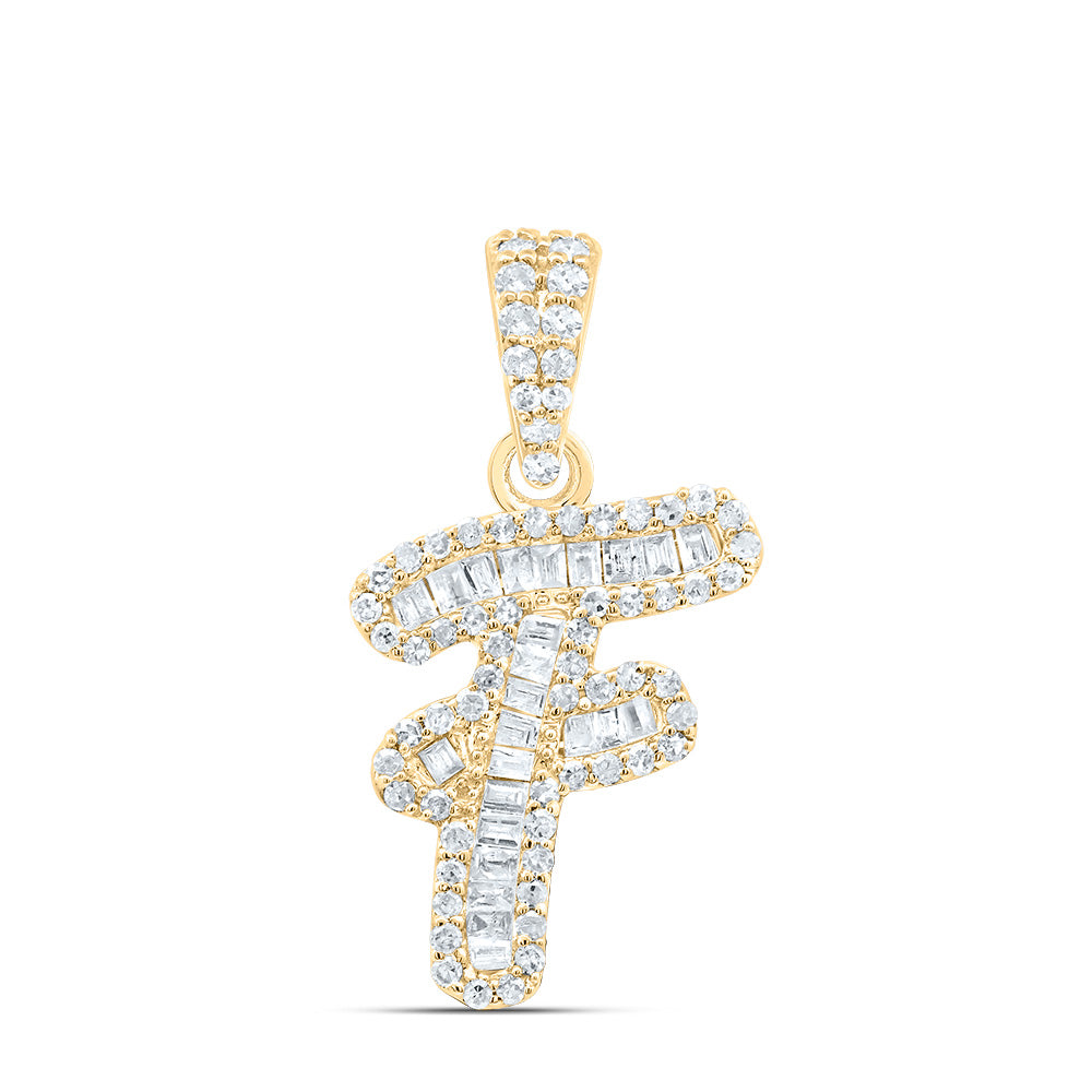 10kt Yellow Gold Diamond Initial Pendant