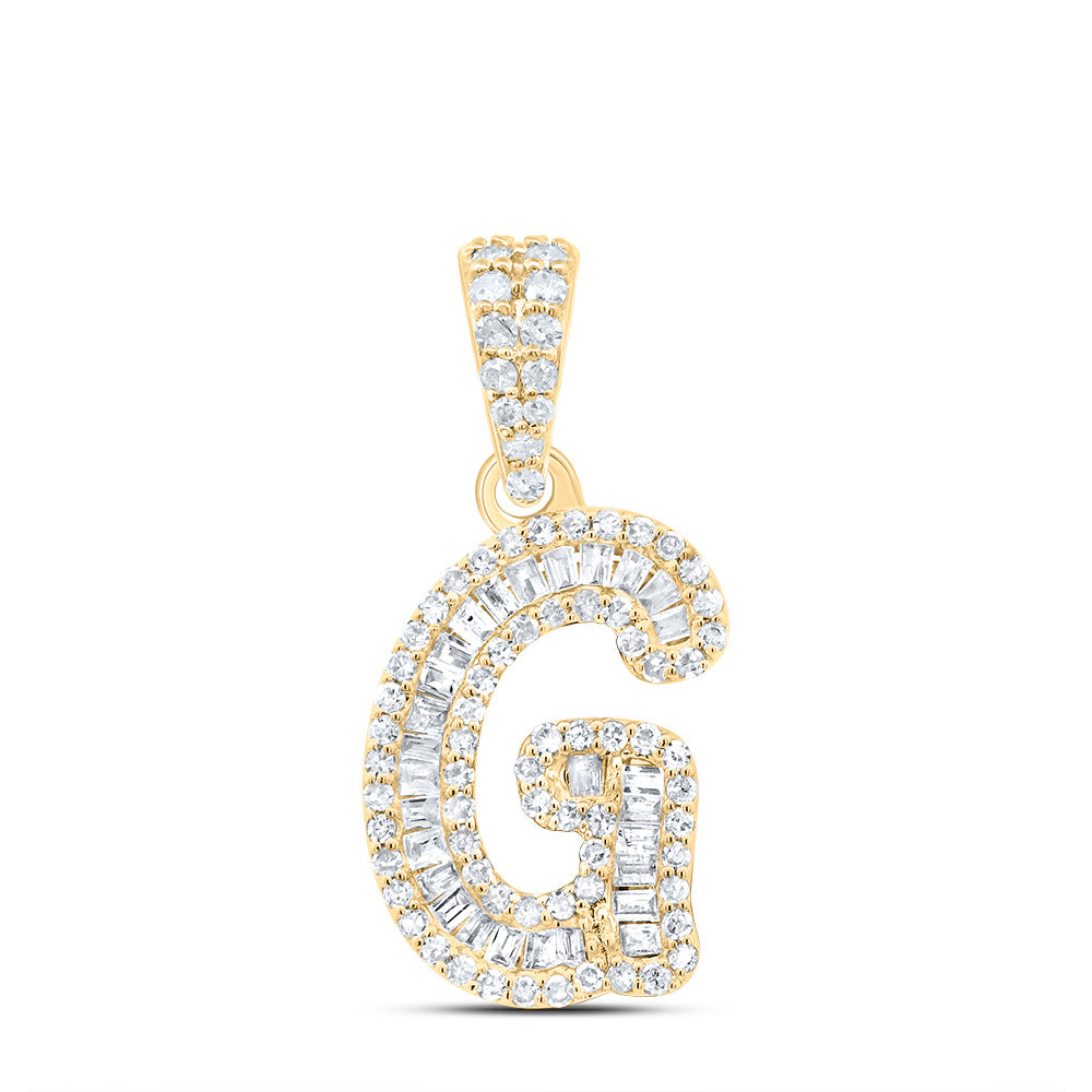10kt Yellow Gold Diamond Initial Pendant