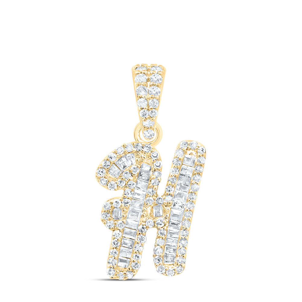 10kt Yellow Gold Diamond Initial Pendant