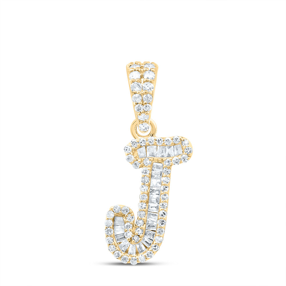 10kt Yellow Gold Diamond Initial Pendant