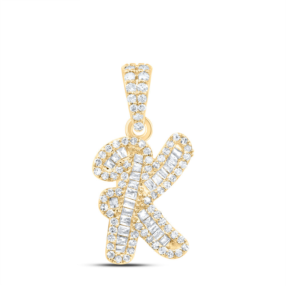 10kt Yellow Gold Diamond Initial Pendant