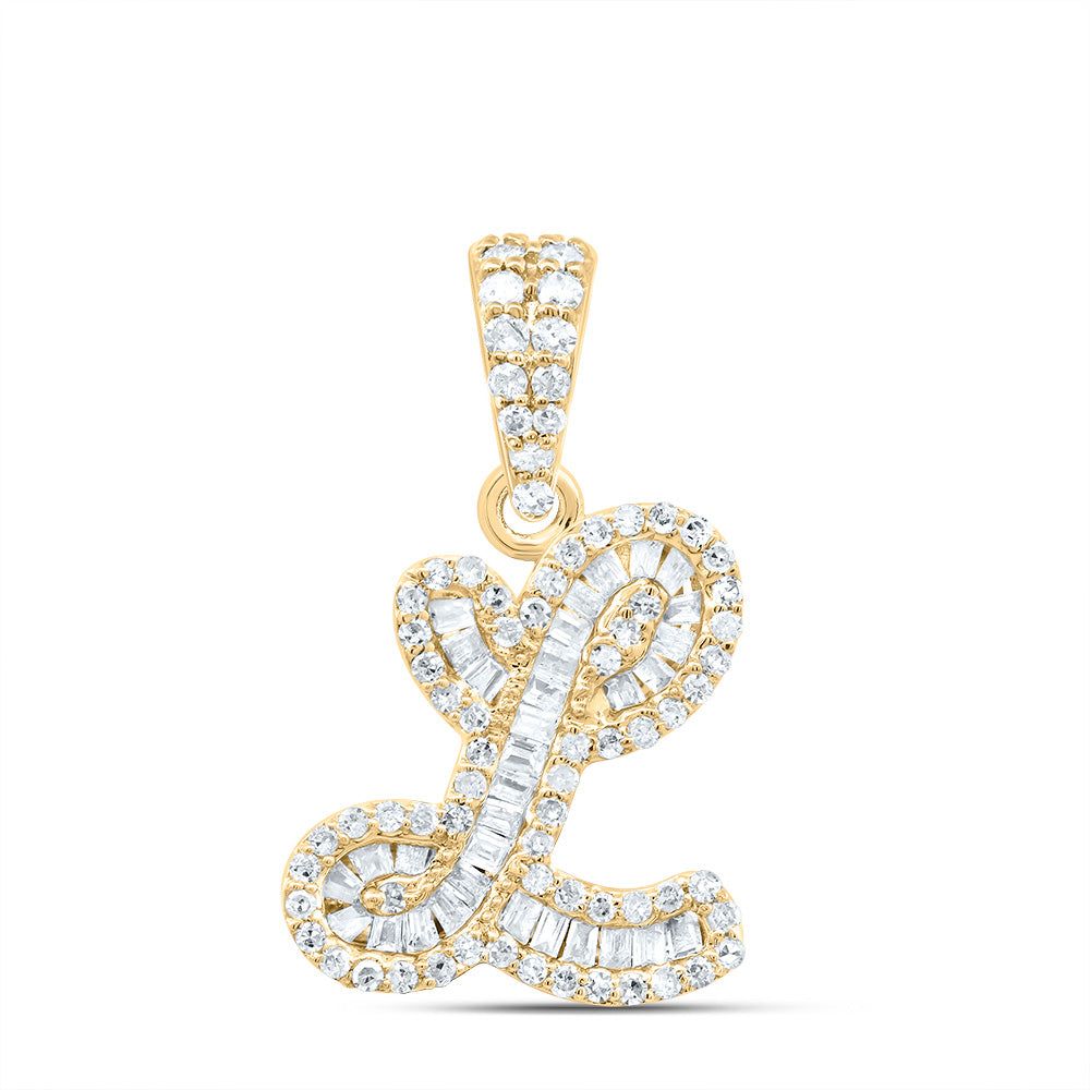 10kt Yellow Gold Diamond Initial Pendant