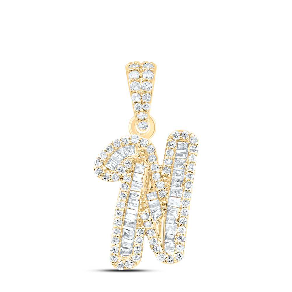 10kt Yellow Gold Diamond Initial Pendant