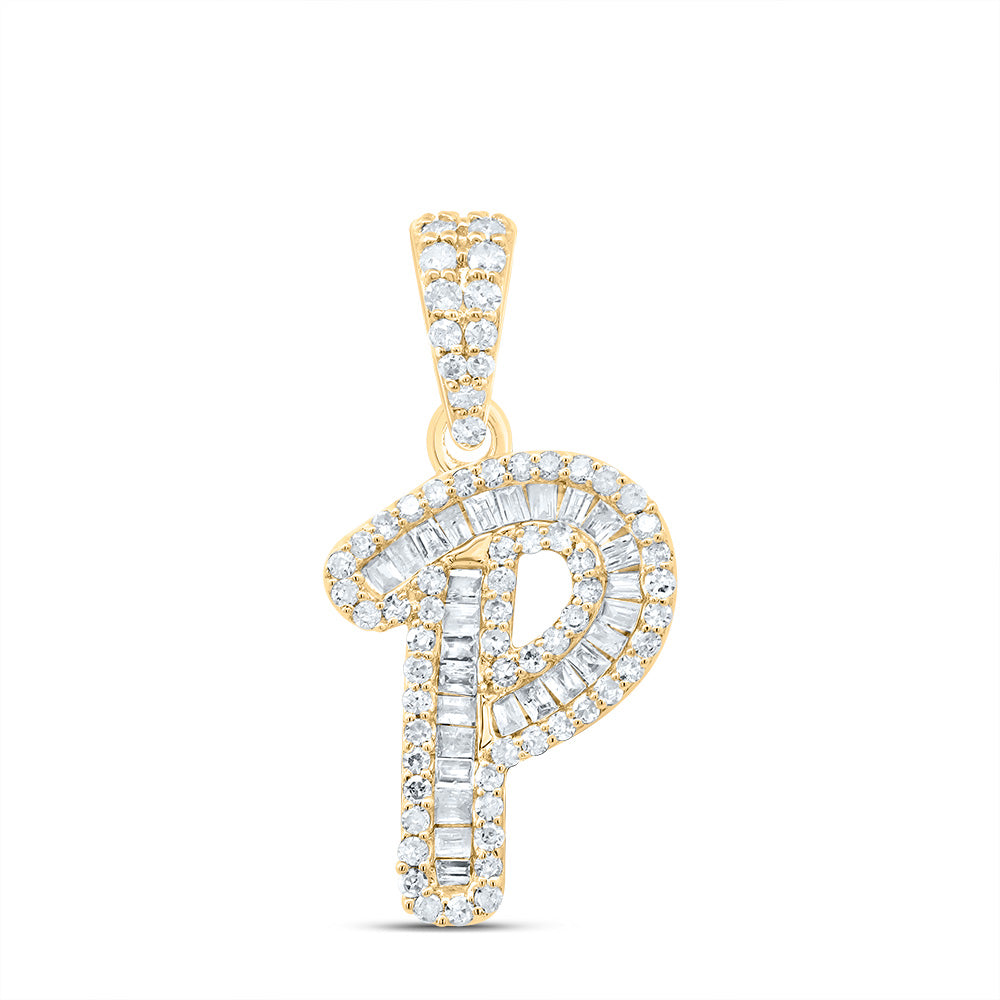 10kt Yellow Gold Diamond Initial Pendant