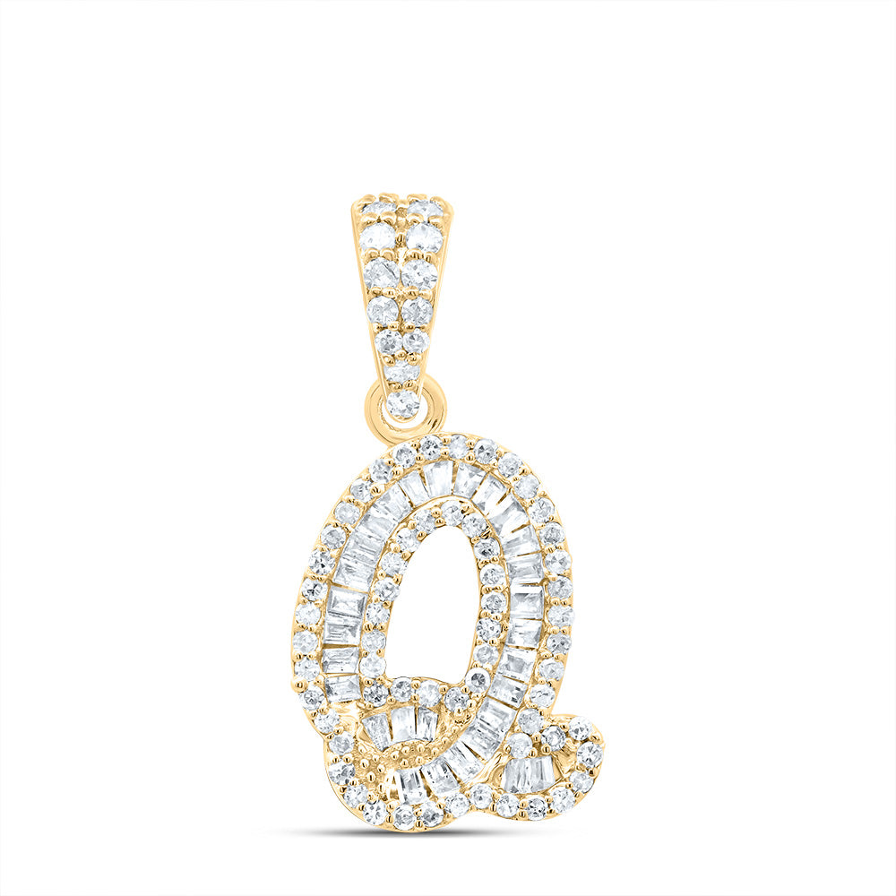 10kt Yellow Gold Diamond Initial Pendant