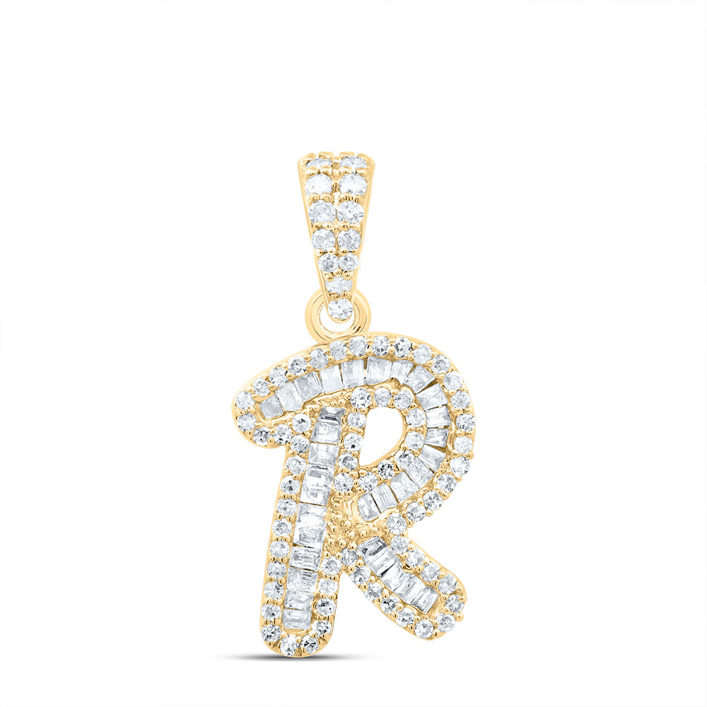 10kt Yellow Gold Diamond Initial Pendant