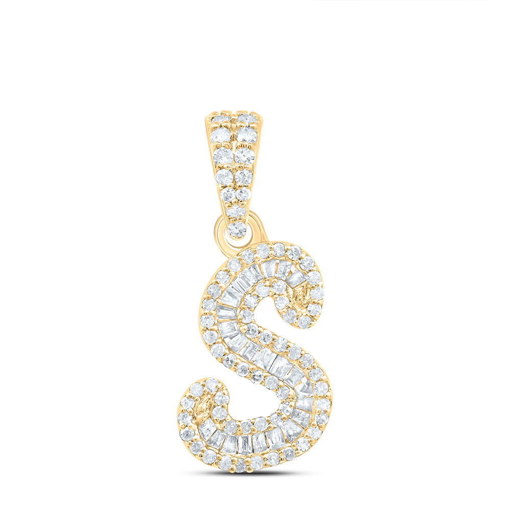 10kt Yellow Gold Diamond Initial Pendant