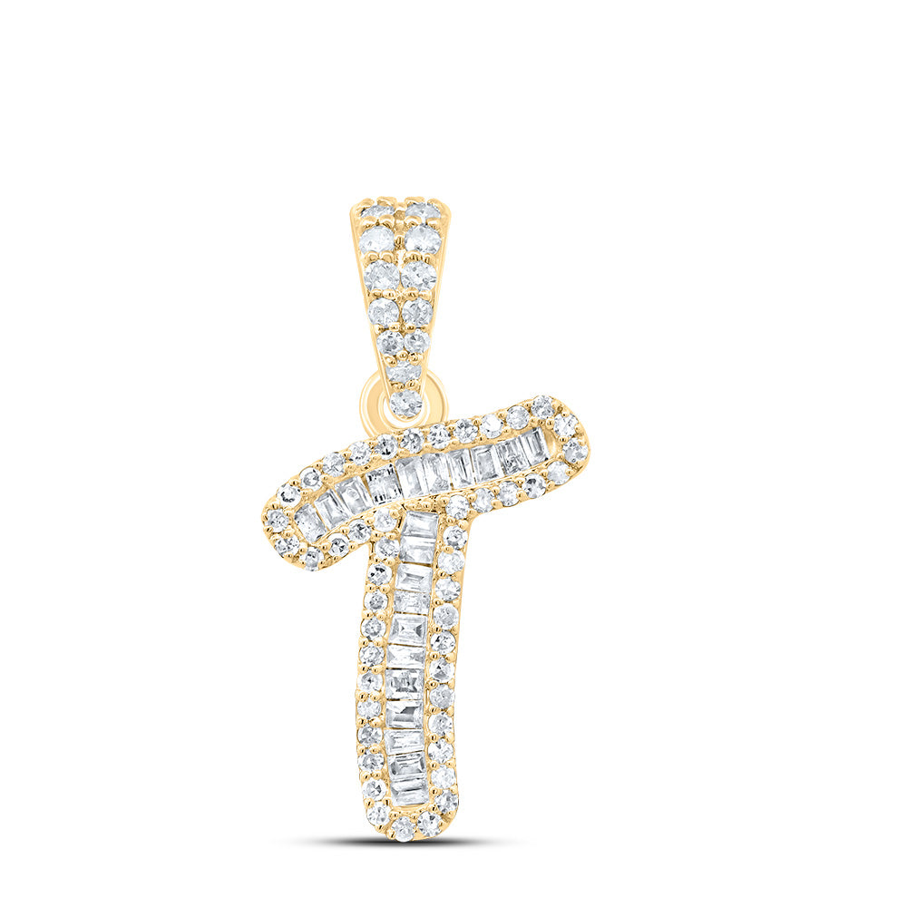 10kt Yellow Gold Diamond Initial Pendant