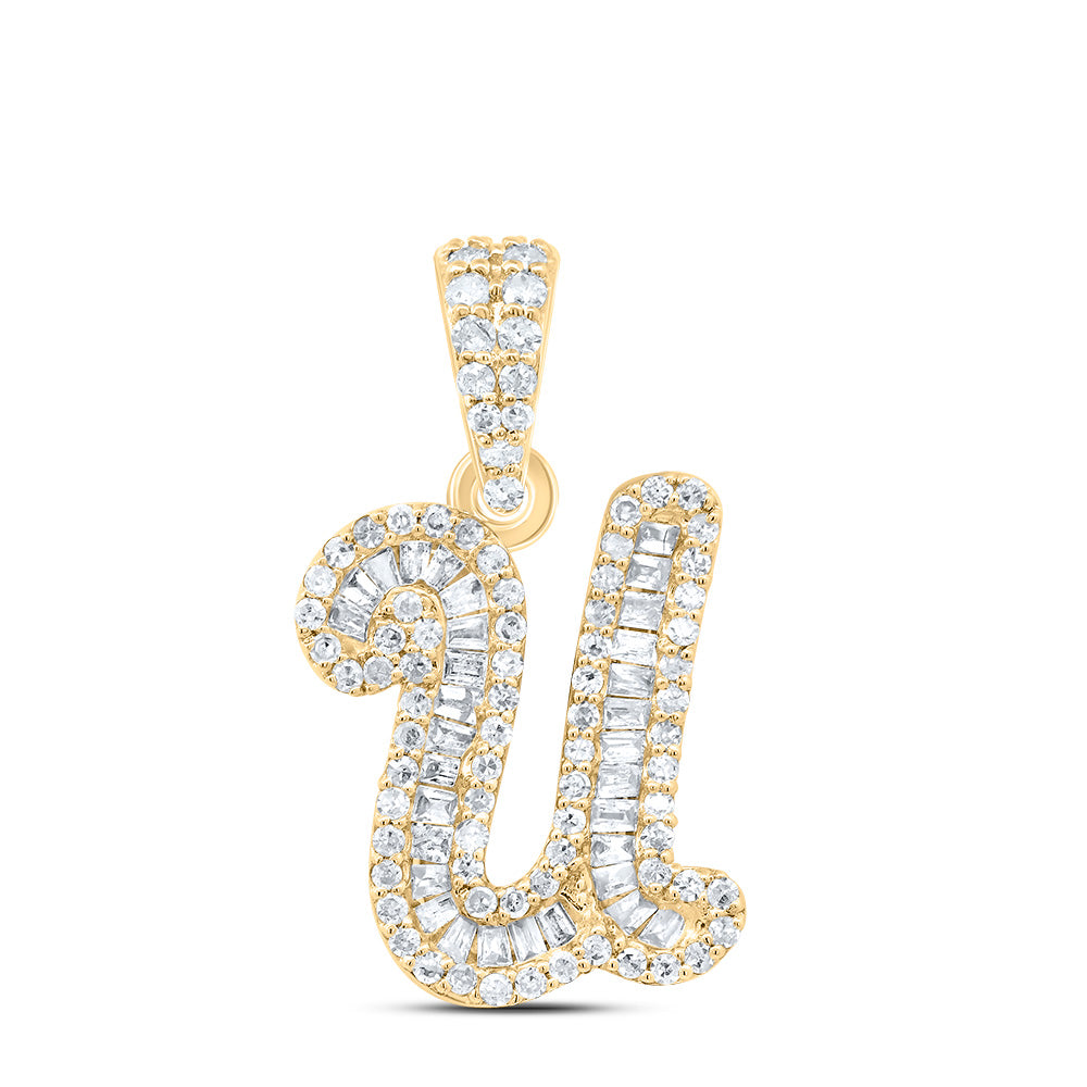 10kt Yellow Gold Diamond Initial Pendant