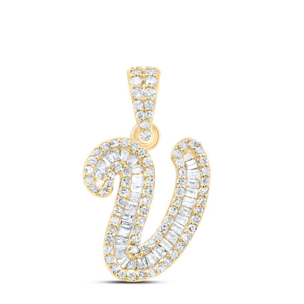 10kt Yellow Gold Diamond Initial Pendant