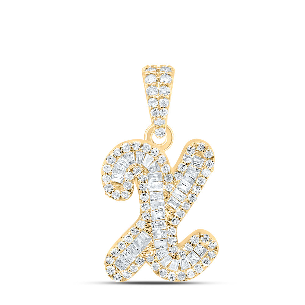 10kt Yellow Gold Diamond Initial Pendant