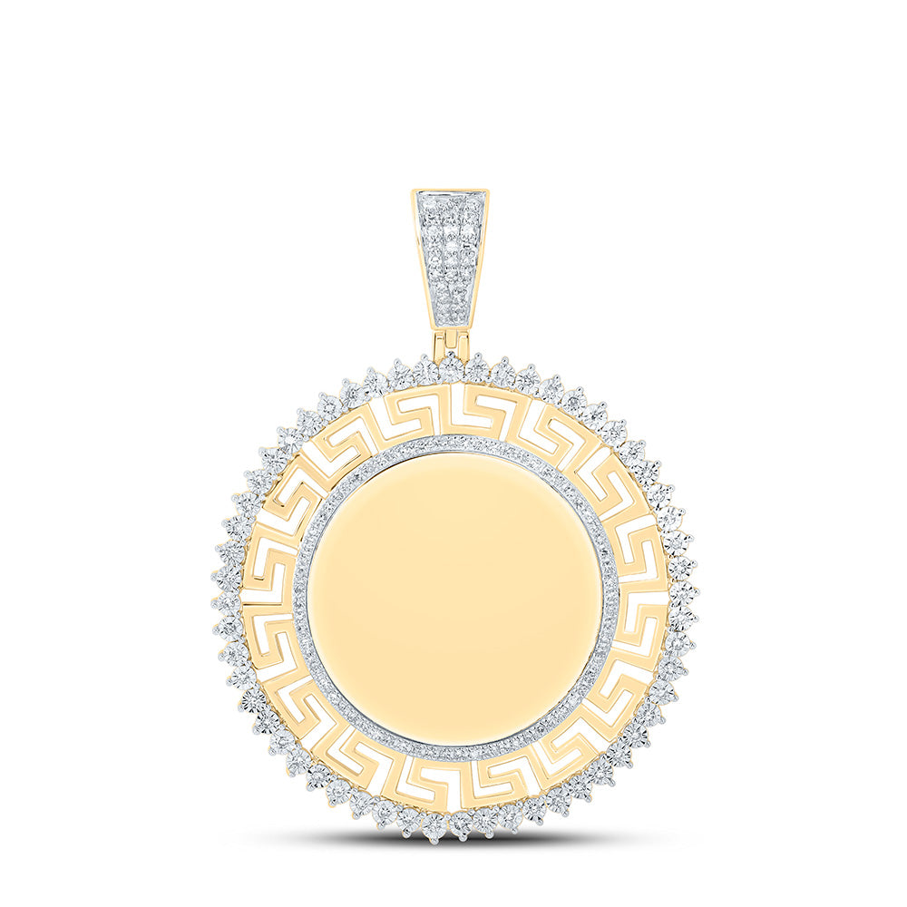 10kt Yellow Gold 1/2 Cttw Diamond Memory Round Men's Charm