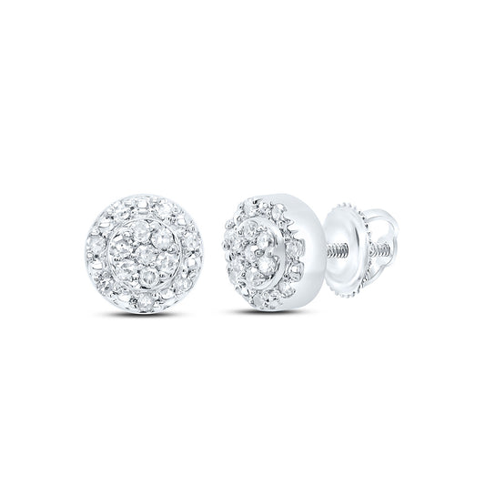 Sterling Silver 1/10 Cttw Diamond Round Stud Earring