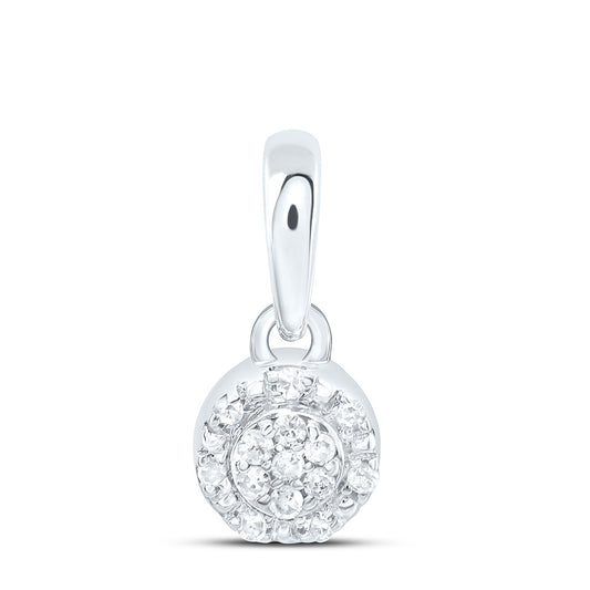 Sterling Silver 1/20 Cttw Diamond Round Pendant