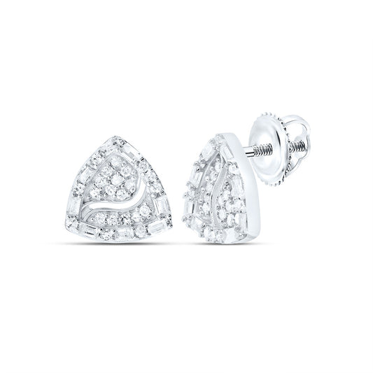 Sterling Silver 1/4 Cttw Diamond Stud Earring