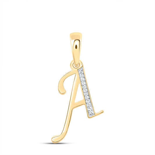 10kt Yellow Or White Gold Diamond Initial Pendant