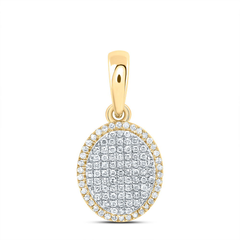 10kt Yellow Gold 3/8 Cttw Diamond Fashion Oval Pendant