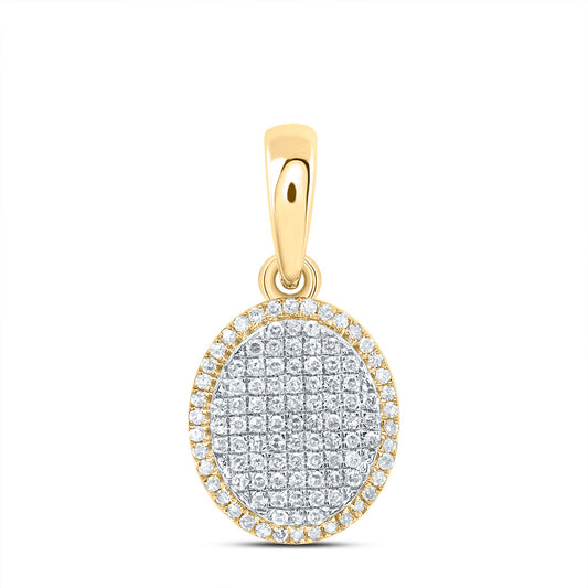 10kt Yellow Gold 3/8 Cttw Diamond Fashion Oval Pendant