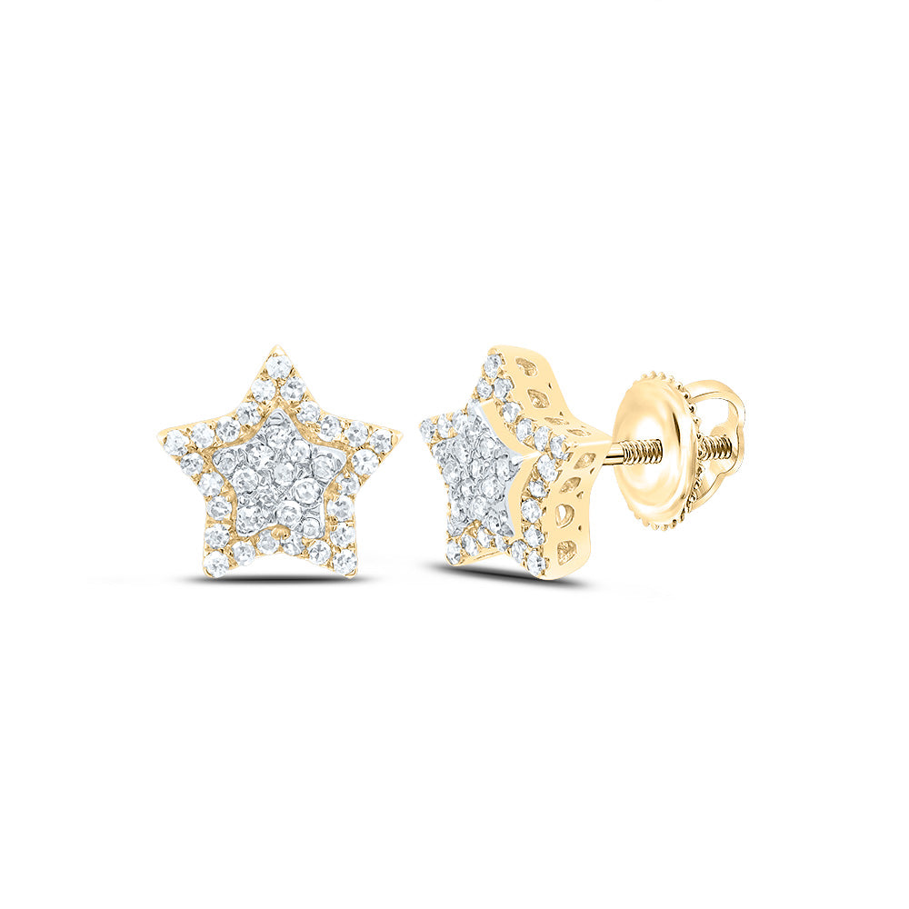 10K Yellow Gold 1/3 Ctw Diamond Fashion Star Earring