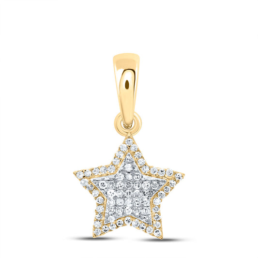10kt Yellow Gold 1/3 Cttw Diamond Fashion Star Pendant