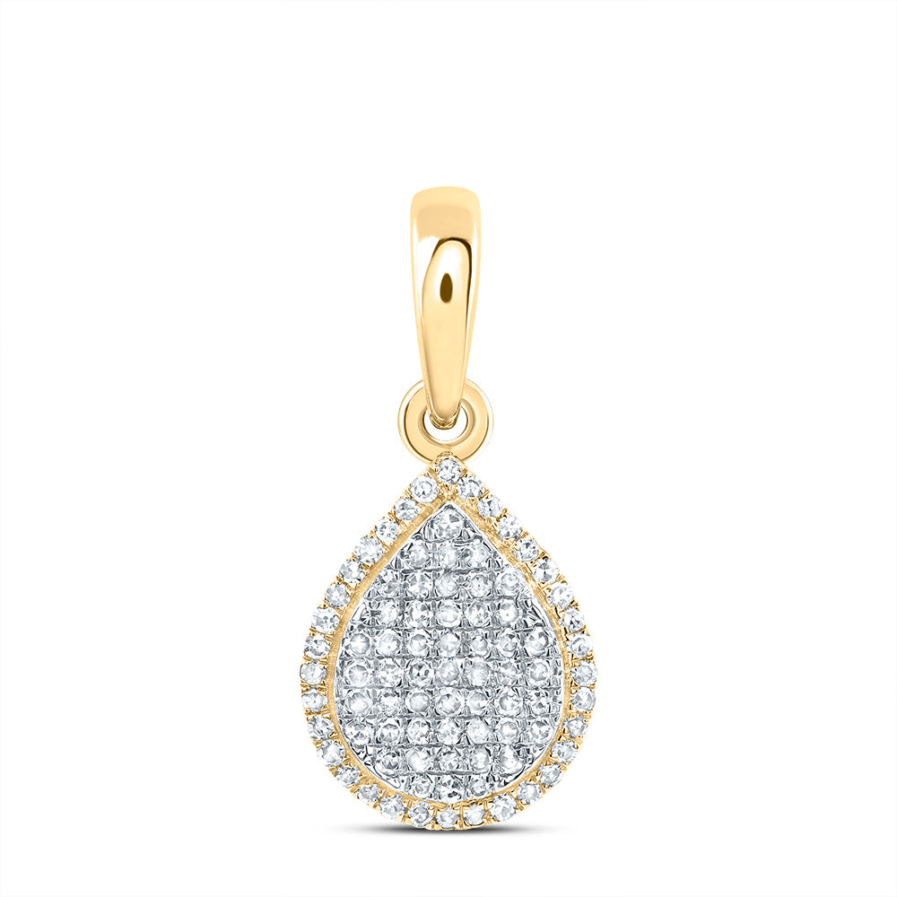10kt Yellow Gold 3/8 Cttw Diamond Fashion Pear Pendant