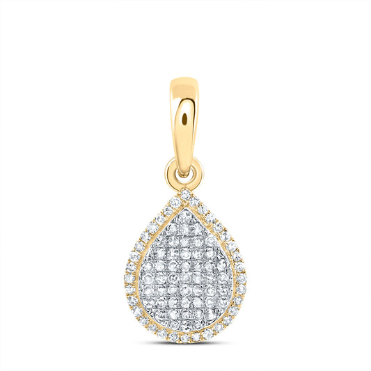 10kt Yellow Gold 3/8 Cttw Diamond Fashion Pear Pendant