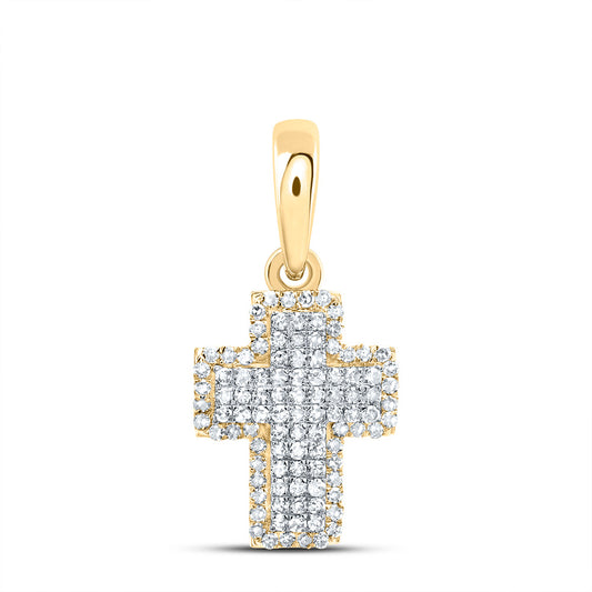 10kt Yellow Gold 1/2 Cttw Diamond Fashion Cross Pendant