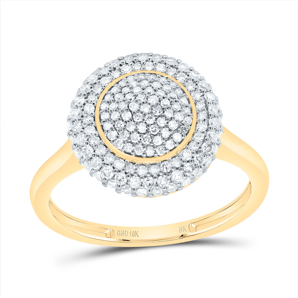10kt Yellow Gold 5/8 Cttw Diamond Fashion Round Wedding Engagement Anniversary Ring, Women Size: 5-9