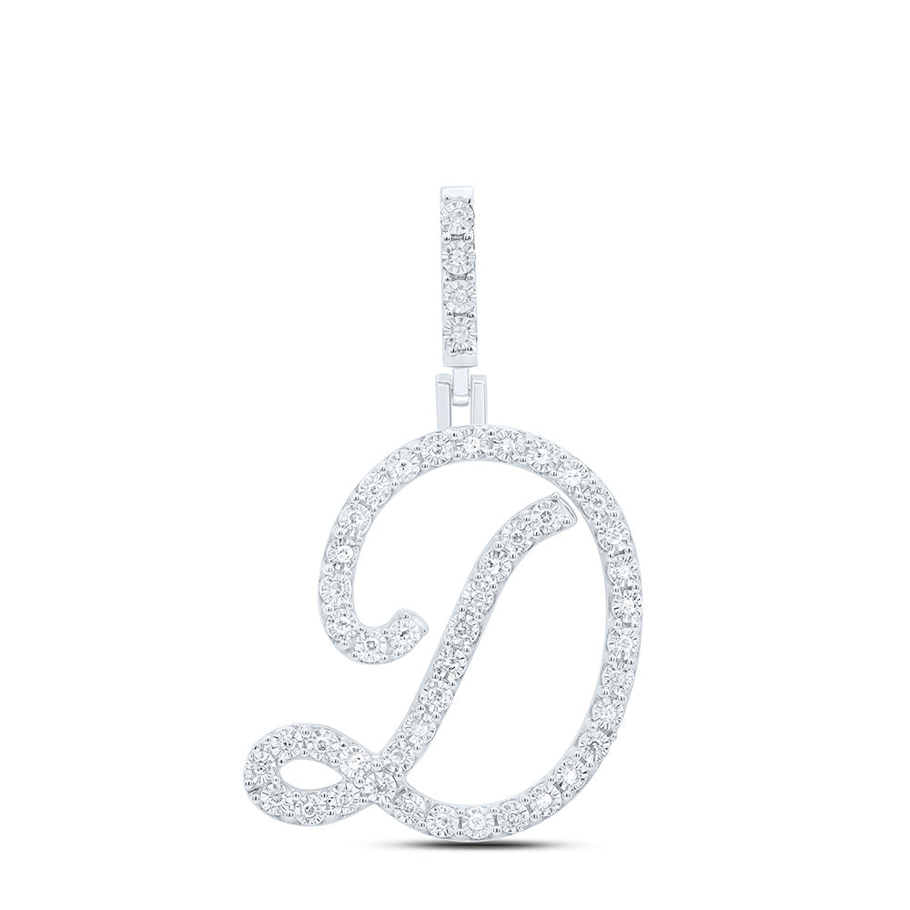Sterling Silver Diamond Initial Pendant