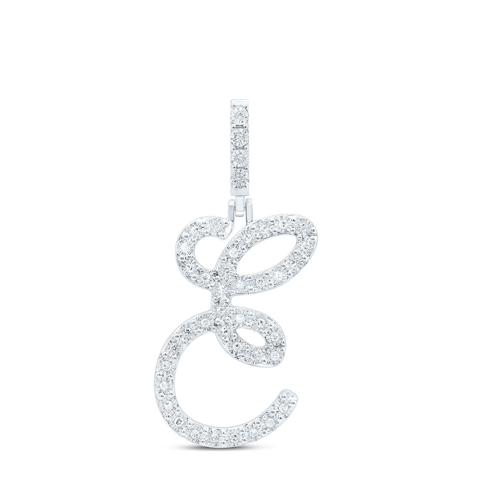 Sterling Silver Diamond Initial Pendant