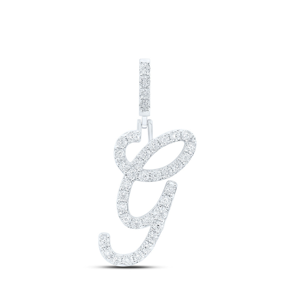 Sterling Silver Diamond Initial Pendant