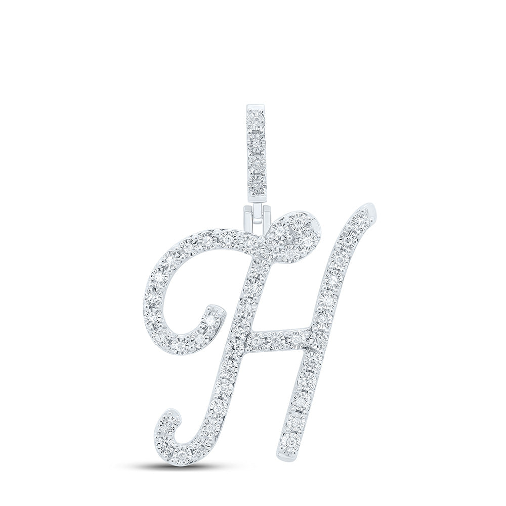 Sterling Silver Diamond Initial Pendant