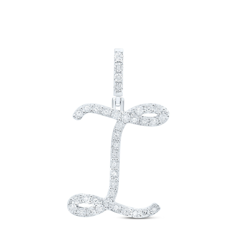 Sterling Silver Diamond Initial Pendant
