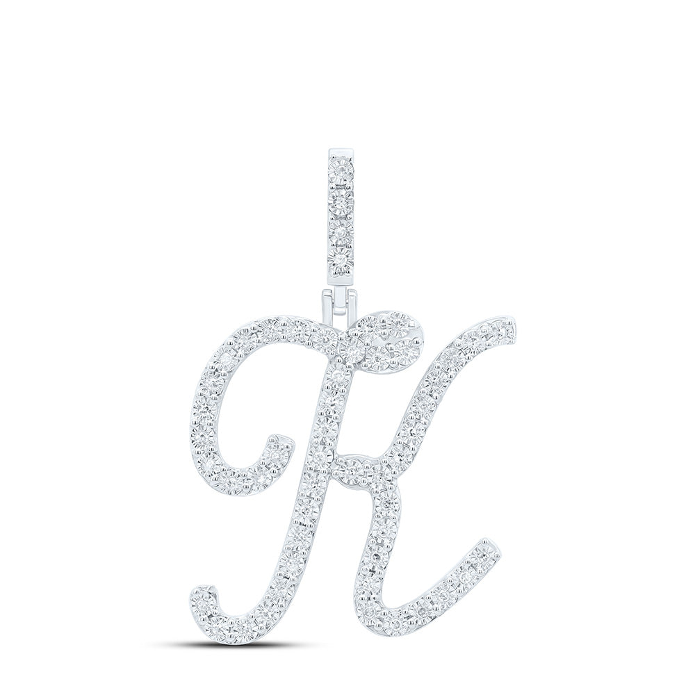 Sterling Silver Diamond Initial Pendant