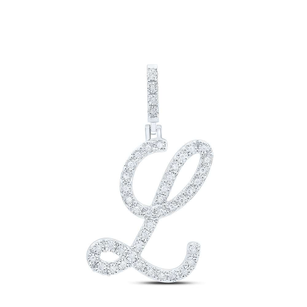 Sterling Silver Diamond Initial Pendant