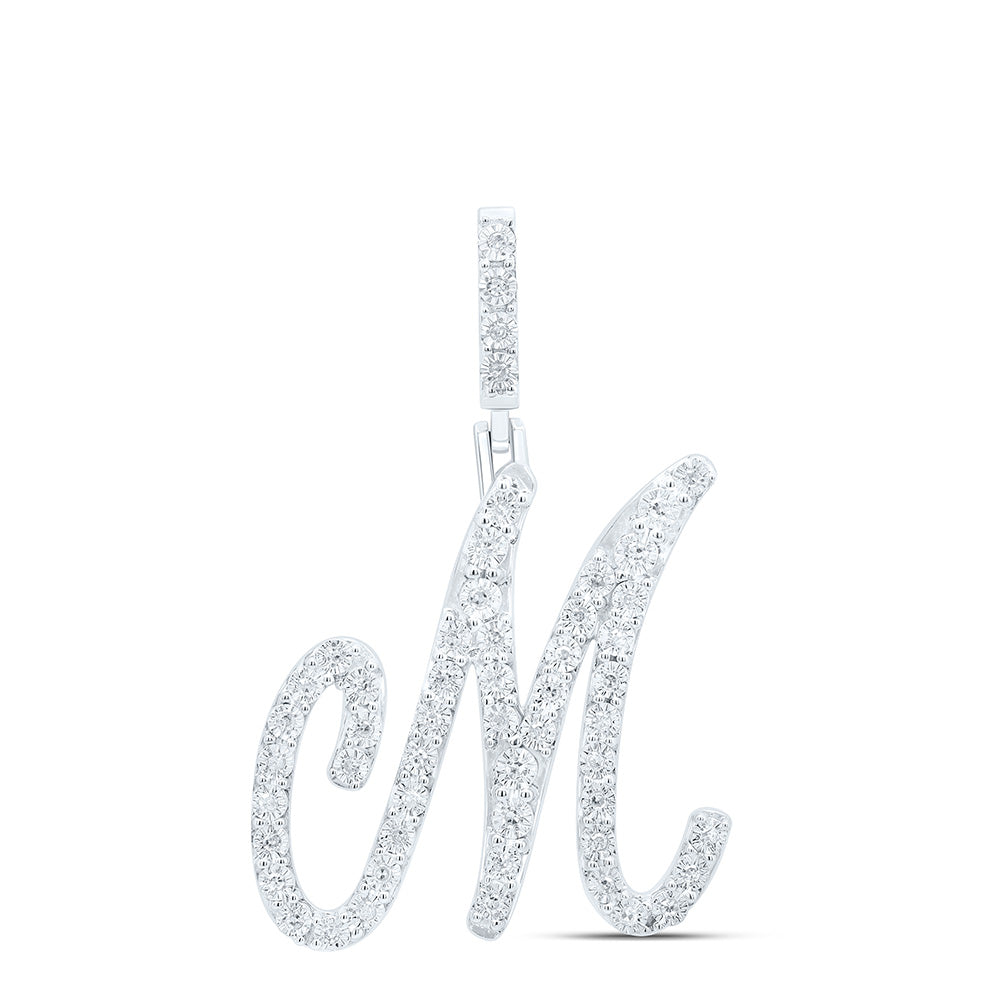 Sterling Silver Diamond Initial Pendant