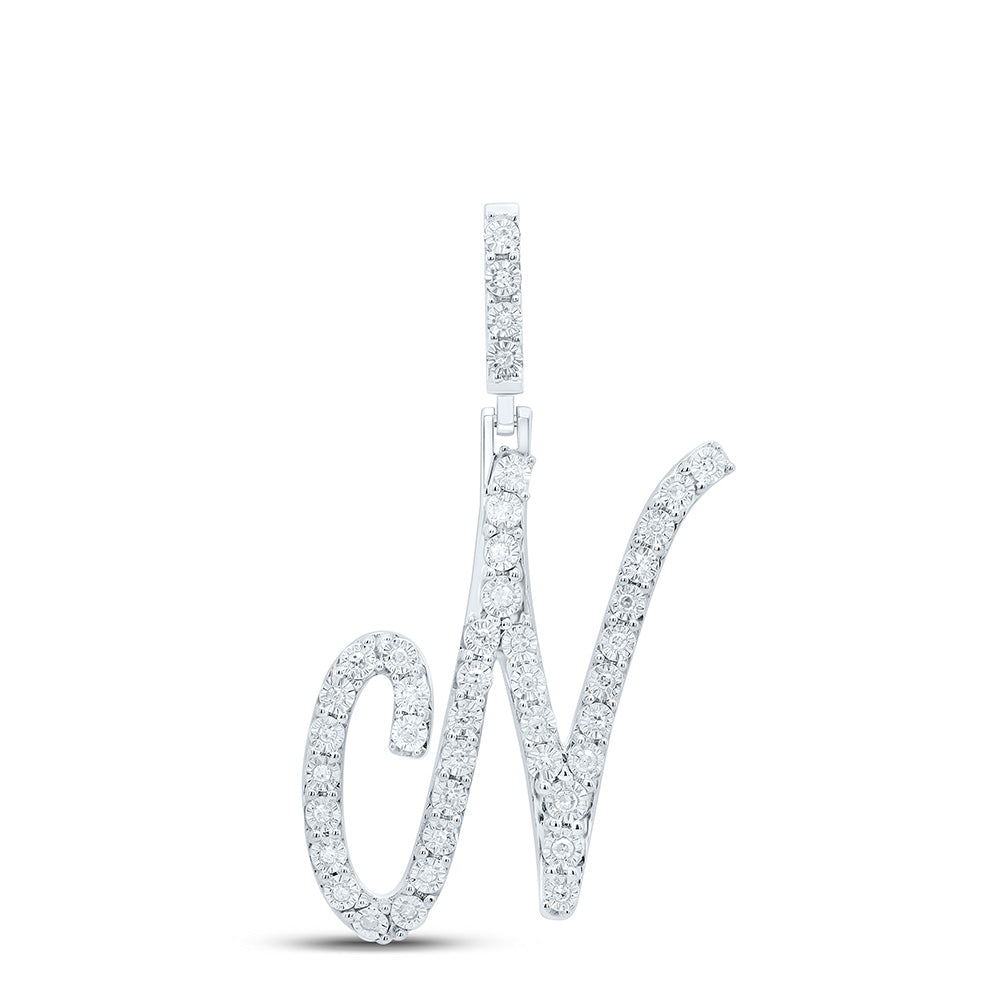Sterling Silver Diamond Initial Pendant
