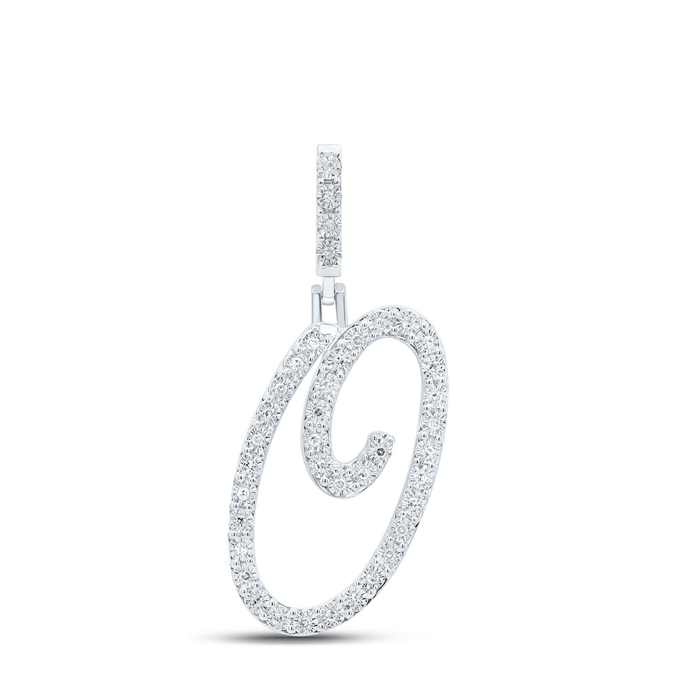 Sterling Silver Diamond Initial Pendant