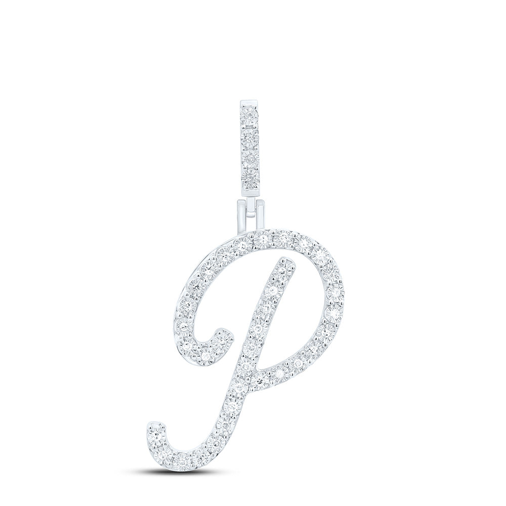 Sterling Silver Diamond Initial Pendant