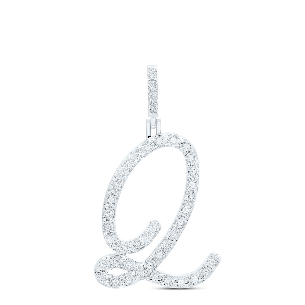 Sterling Silver Diamond Initial Pendant