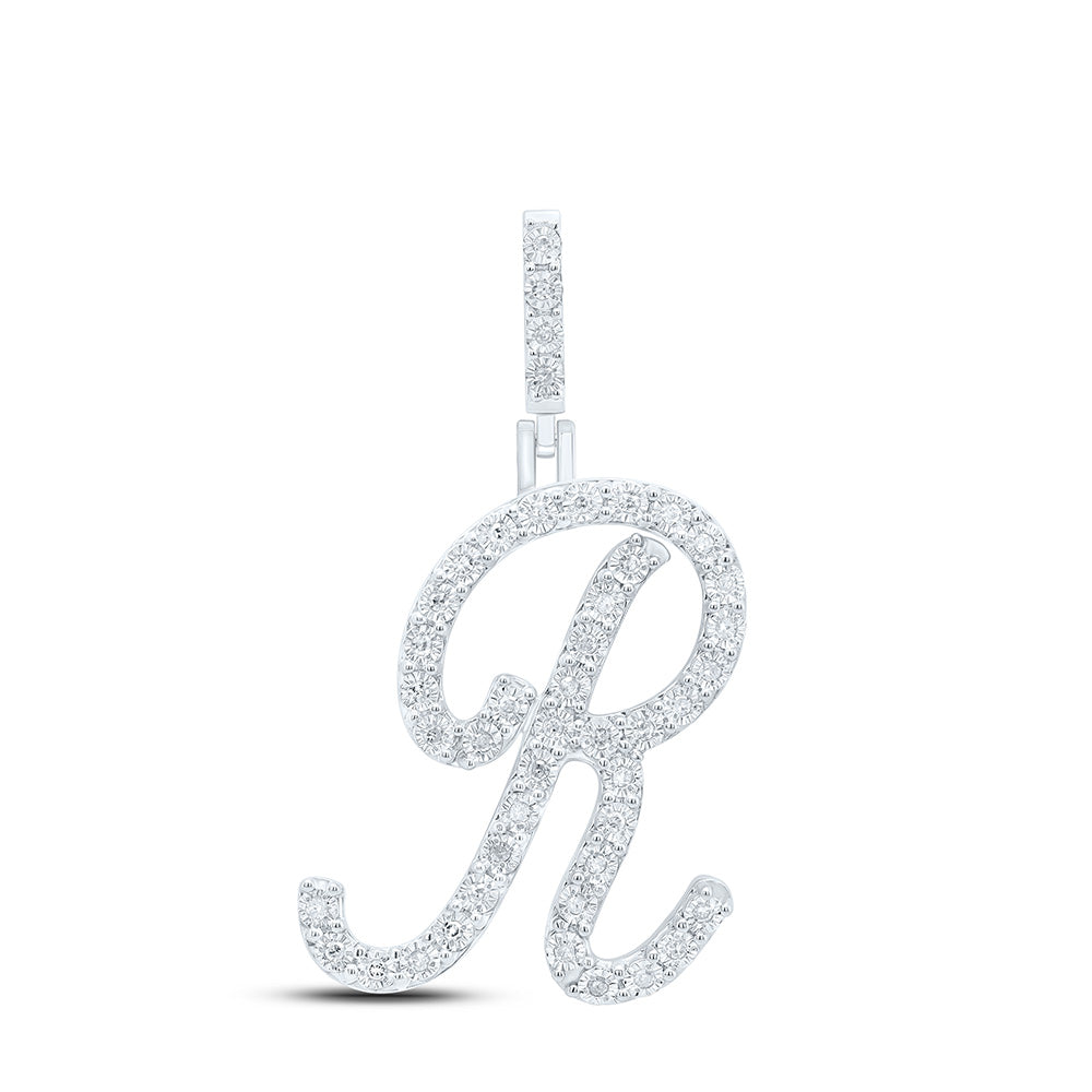 Sterling Silver Diamond Initial Pendant