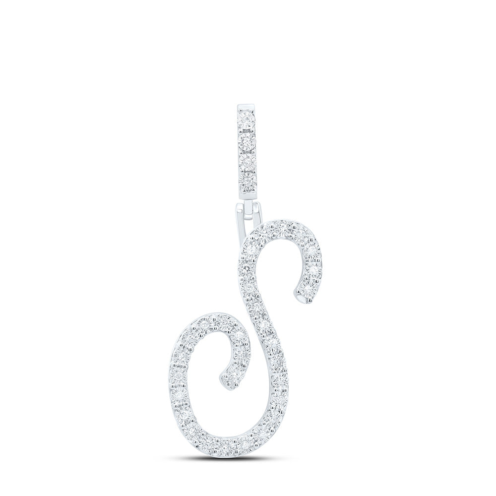 Sterling Silver Diamond Initial Pendant