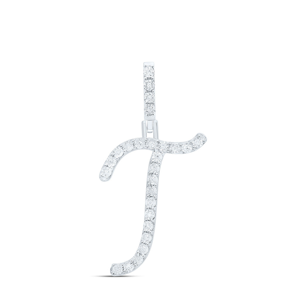 Sterling Silver Diamond Initial Pendant